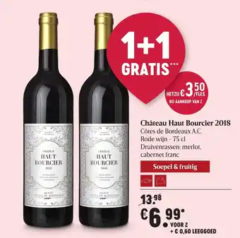 Delhaize Chateau Haut Bourcier 201875 cl aanbieding