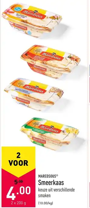 ALDI Maredsous Smeerkaas 2*200g aanbieding