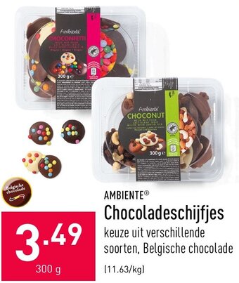 ALDI Ambiente Chocoladeschijfjes 300g aanbieding