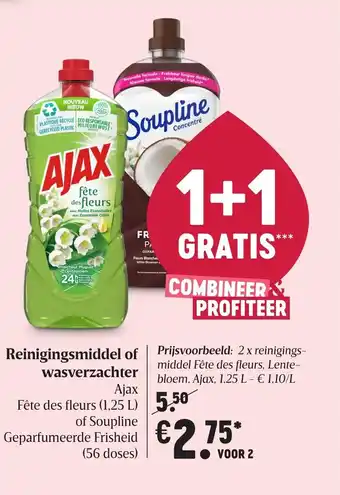 Delhaize Reinigingsmiddel of wasverzachter aanbieding