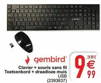 Clavier + souris sans fil toetsenbord + draadloze muis usb