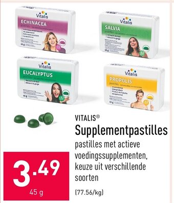 ALDI Vitalis Supplementpastilles 45g aanbieding