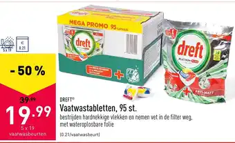 ALDI Dreft Vaatwas 95 tabs aanbieding