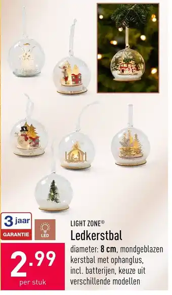 ALDI LightZone LEDkerstbal aanbieding
