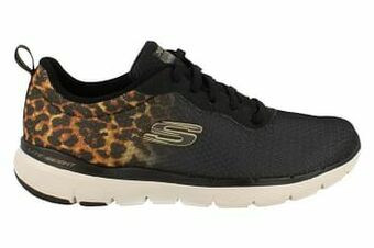 Berca Shoes Skechers Loopschoen Dames Bkgd Leopard - Zwart aanbieding