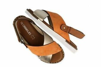 Berca Shoes Crinkles Sandaal Dames - Cognac aanbieding