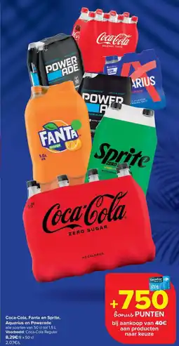 Carrefour Coca-Cola, Fanta en Sprite, Aquarius en Powerade aanbieding