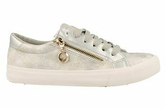 Berca Shoes Identity Sneaker Laag Dames Met Functionele Rits - Zilver aanbieding