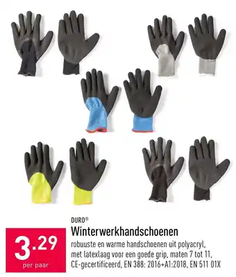 ALDI Duro Winterwerkhandschoenen aanbieding