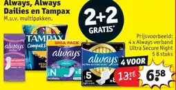 Kruidvat Always, Always Dailies en Tampax aanbieding