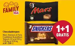 Delhaize Chocoladerepen Mars, Snickers of Twix aanbieding