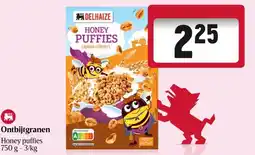 Delhaize Ontbijtgranen Honey puffies 750 g aanbieding