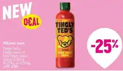 Delhaize Tingly Ted's Tingly sauce of Xtra Tingly sauce Pikante saus aanbieding