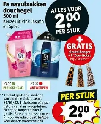 Kruidvat Fa navulzakken douchegel aanbieding