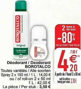 Cora Déodorant - deodorant borotalco aanbieding