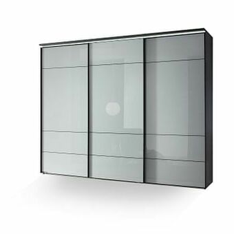 Schuifdeurkast SINFONIE PLUS - Antraciet/alpinewit glas Glas