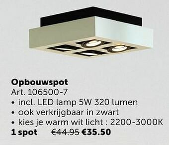 Zelfbouwmarkt Opbouwspot 1 spot aanbieding