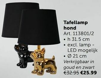 Zelfbouwmarkt Tafellamp hond aanbieding