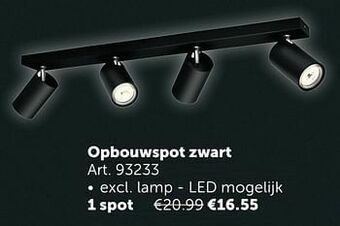 Zelfbouwmarkt Opbouwspot zwart 1 spot aanbieding