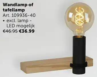Zelfbouwmarkt Wandlamp of tafellamp aanbieding