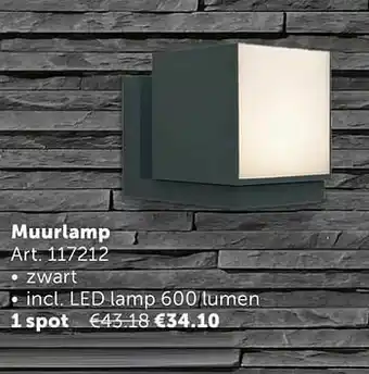Zelfbouwmarkt Muurlamp 1 spot aanbieding