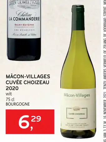 Macon-villages cuvee choizeau 2020 75cl bourgogne