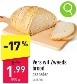 ALDI Vers wit Zweeds brood 800g aanbieding