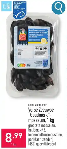 ALDI GOLDEN SEAFOOD Verse Zeeuwse Goudmerk- mosselen, 1 kg aanbieding
