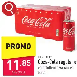 ALDI Coca-Cola regular 15 x 33 cl aanbieding