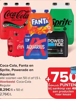 Carrefour Coca-Cola, Fanta en Sprite, Powerade en Aquarius aanbieding