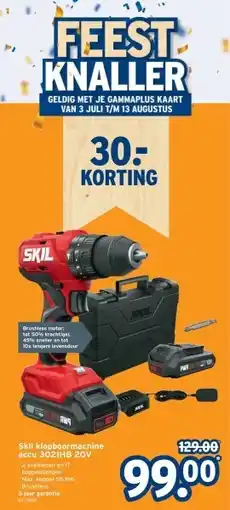 GAMMA Skil klopboormachine accu 3021HB 20V aanbieding