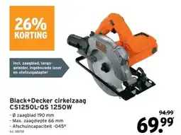 GAMMA Black+Decker cirkelzaag CS1250L-QS 1250W aanbieding