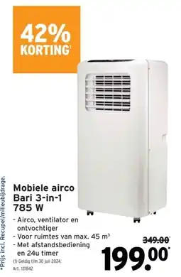 GAMMA Mobiele airco Bari 3-in-1 785 W aanbieding