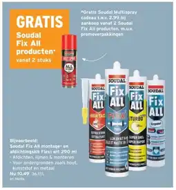 GAMMA Soudal Fix All montage- en afdichtingskit Flexi wit 290 ml aanbieding