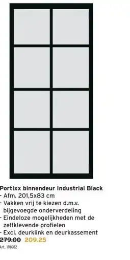 GAMMA Portixx binnendeur Industrial Black aanbieding