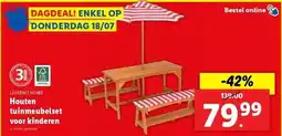 Lidl LIVARNO HOME Houten tuinmeubelset voor kinderen aanbieding