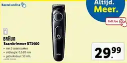 Lidl BRAUN Baardtrimmer BT3400 aanbieding