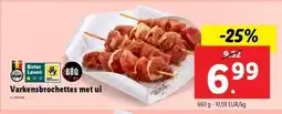 Lidl Varkensbrochettes met ui 660g aanbieding