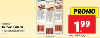 Lidl ALPENFEST Gerookte salami 90g aanbieding