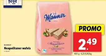 Lidl Manner Neapolitaner wafels 400g aanbieding