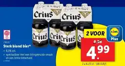 Lidl CRIUS Sterk blond bier 2 x 4 x 33cl aanbieding