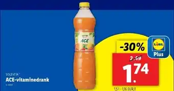 Lidl Solevita ACE-vitaminedrank 1.5L aanbieding