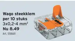 GAMMA Wago steekklem per 10 stuks 3x0,2-4 mm² aanbieding
