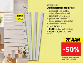 Lidl LIVARNO HOME Inkijkwerende raamfolie aanbieding