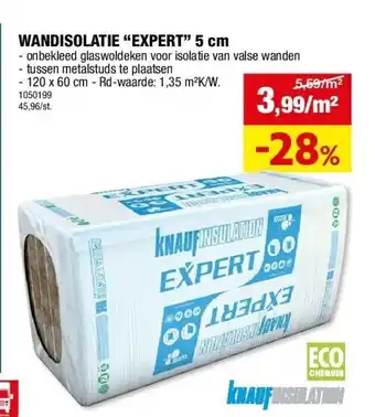 Hubo WANDISOLATIE “EXPERT” 5 cm aanbieding