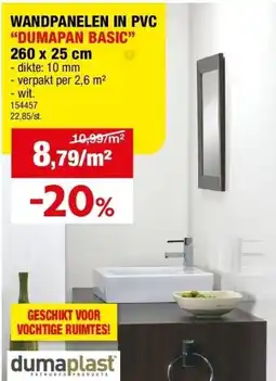 Hubo WANDPANELEN IN PVC “DUMAPAN BASIC” 260 x 25 cm aanbieding
