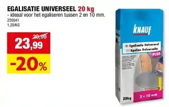 Hubo EGALISATIE UNIVERSEEL 20 kg aanbieding