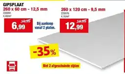 Hubo GIPSPLAAT 260 x 60 cm - 12,5 mm aanbieding