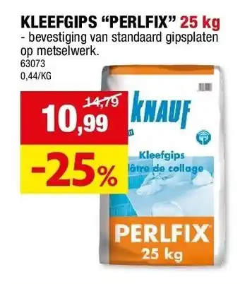 Hubo KLEEFGIPS “PERLFIX” 25 kg aanbieding