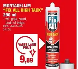 MONTAGELIJM “FIX ALL HIGH TACK” 290 ml